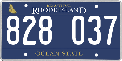 RI license plate 828037