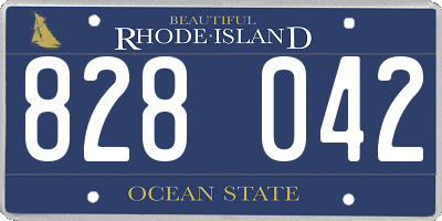 RI license plate 828042