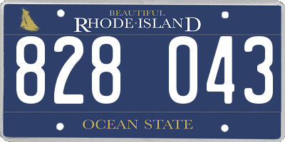 RI license plate 828043