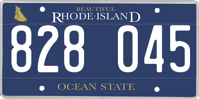 RI license plate 828045