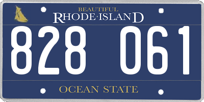 RI license plate 828061