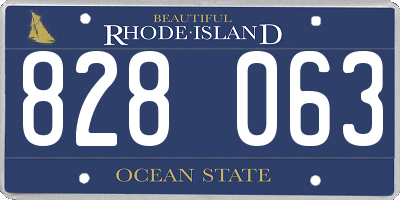 RI license plate 828063