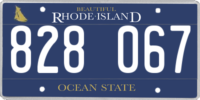 RI license plate 828067