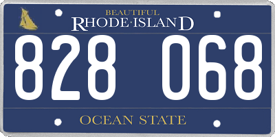 RI license plate 828068