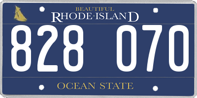 RI license plate 828070