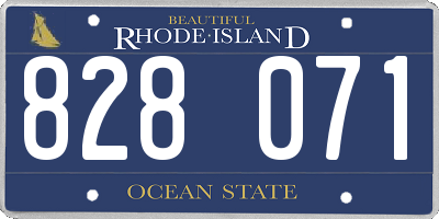 RI license plate 828071