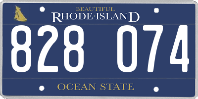 RI license plate 828074