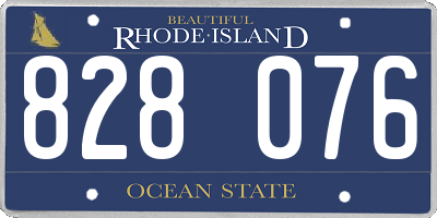 RI license plate 828076
