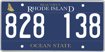 RI license plate 828138