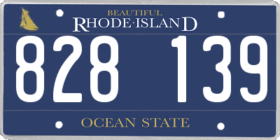 RI license plate 828139