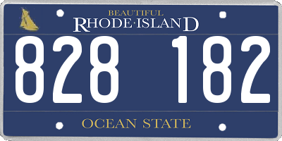 RI license plate 828182