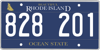 RI license plate 828201