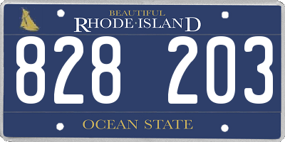 RI license plate 828203