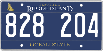 RI license plate 828204