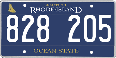 RI license plate 828205