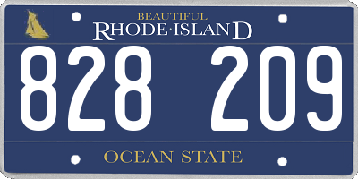 RI license plate 828209