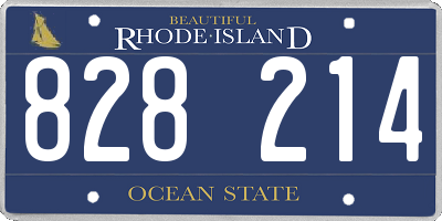 RI license plate 828214