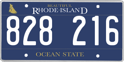 RI license plate 828216