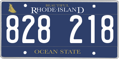 RI license plate 828218