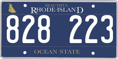 RI license plate 828223