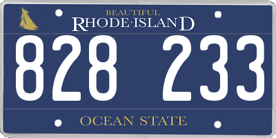 RI license plate 828233