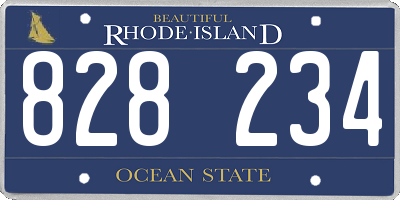 RI license plate 828234