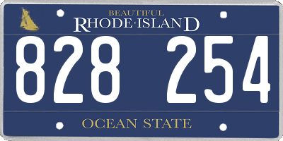 RI license plate 828254