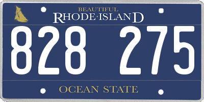 RI license plate 828275