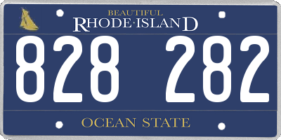 RI license plate 828282