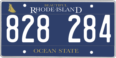 RI license plate 828284