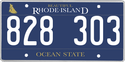 RI license plate 828303