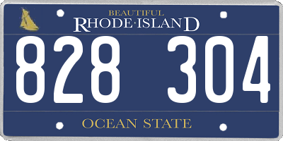 RI license plate 828304