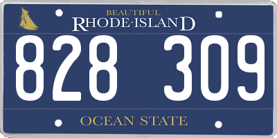 RI license plate 828309