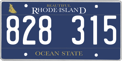 RI license plate 828315