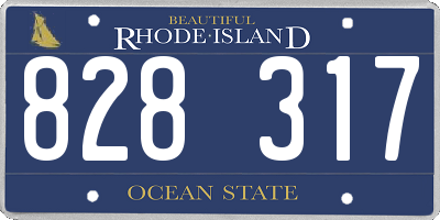 RI license plate 828317