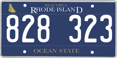 RI license plate 828323