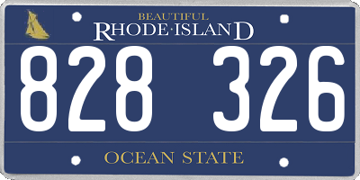 RI license plate 828326