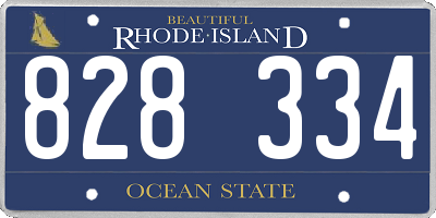 RI license plate 828334