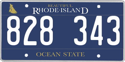 RI license plate 828343
