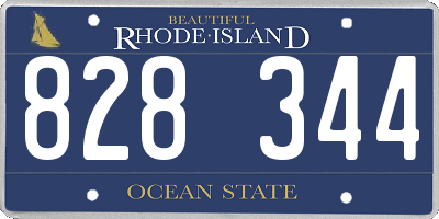 RI license plate 828344