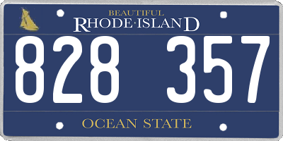 RI license plate 828357