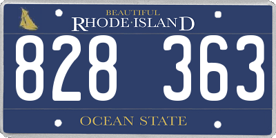 RI license plate 828363