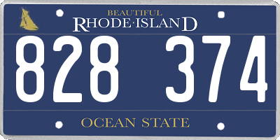 RI license plate 828374