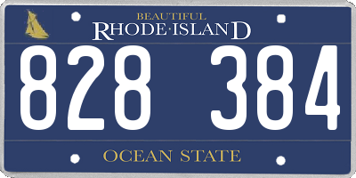 RI license plate 828384