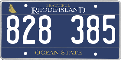 RI license plate 828385