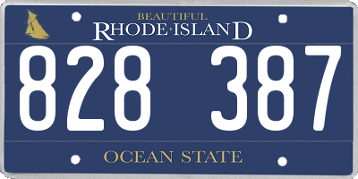 RI license plate 828387