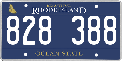 RI license plate 828388