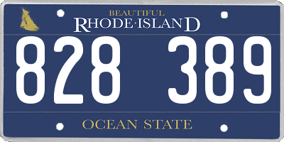 RI license plate 828389