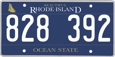 RI license plate 828392