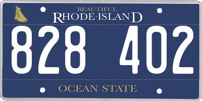 RI license plate 828402